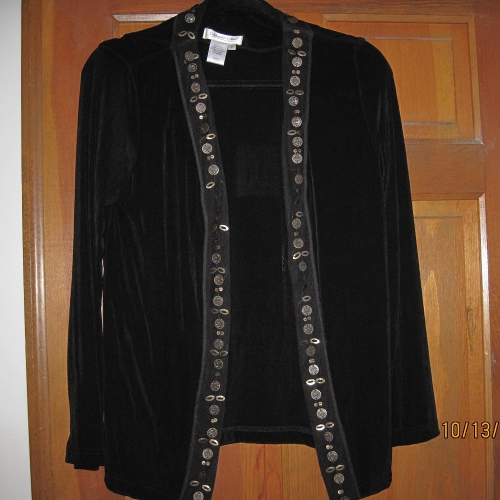 Coldwater Creek Open Black Cardigan Top Size S